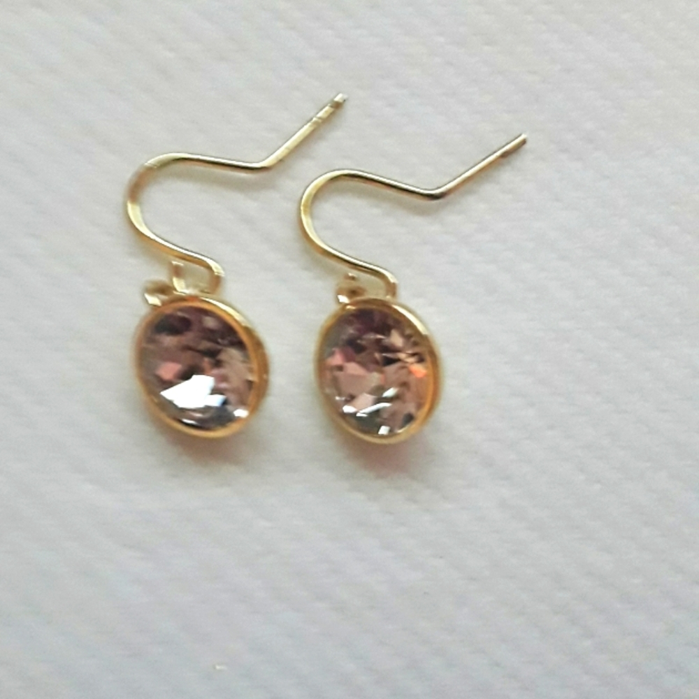 Goldtone and diamond-look earrings